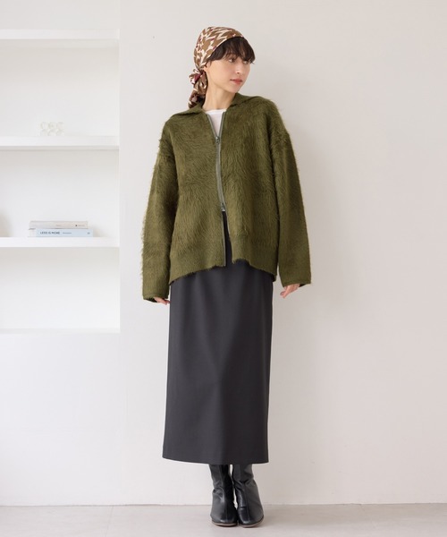 ROPE' PICNIC（ロペピクニック）の「【WEB限定】Wジップシャギーニットブルゾン（ブルゾン・レディース・カーキ/ライトグレー/ベージュ・FREE）」の18枚目の写真