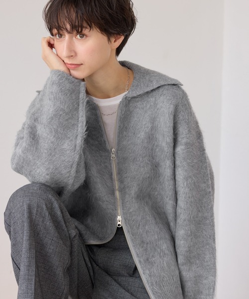 セール】【WEB限定】Wジップシャギーニットブルゾン（ブルゾン）｜ROPE