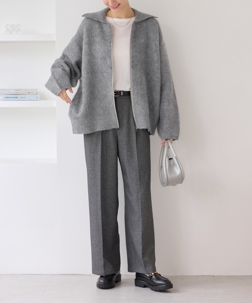 ROPE' PICNIC（ロペピクニック）の「【WEB限定】Wジップシャギーニットブルゾン（ブルゾン・レディース・カーキ/ライトグレー/ベージュ・FREE）」の20枚目の写真