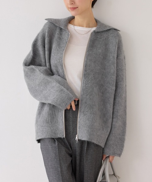 ROPE' PICNIC（ロペピクニック）の「【WEB限定】Wジップシャギーニットブルゾン（ブルゾン・レディース・カーキ/ライトグレー/ベージュ・FREE）」の22枚目の写真