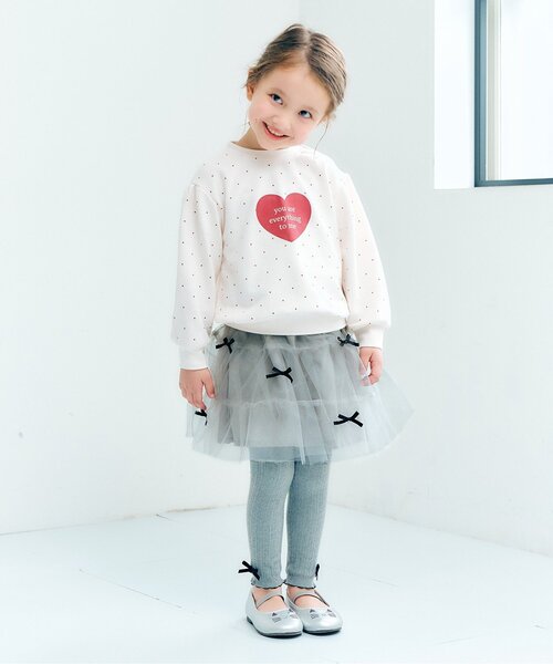 apres les cours(アプレレクール)の「【ジュニア対応】リボンティアードチュールスカート(スカート・キッズ・グレー/アイボリー・90/100/110/120/130/140)」の3枚目の写真