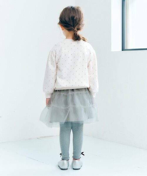 apres les cours(アプレレクール)の「【ジュニア対応】リボンティアードチュールスカート(スカート・キッズ・グレー/アイボリー・90/100/110/120/130/140)」の4枚目の写真