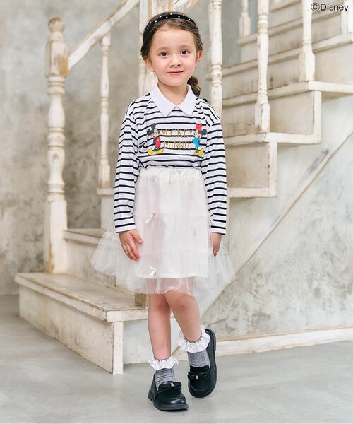 apres les cours(アプレレクール)の「【ジュニア対応】リボンティアードチュールスカート(スカート・キッズ・グレー/アイボリー・90/100/110/120/130/140)」の11枚目の写真