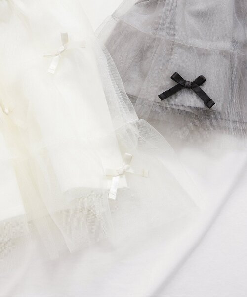 apres les cours(アプレレクール)の「【ジュニア対応】リボンティアードチュールスカート(スカート・キッズ・グレー/アイボリー・90/100/110/120/130/140)」の14枚目の写真