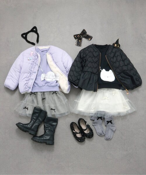 apres les cours(アプレレクール)の「【ジュニア対応】リボンティアードチュールスカート(スカート・キッズ・グレー/アイボリー・90/100/110/120/130/140)」の16枚目の写真