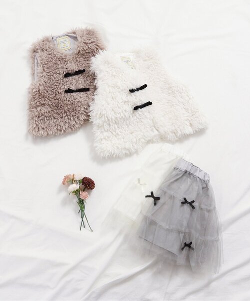 apres les cours(アプレレクール)の「【ジュニア対応】リボンティアードチュールスカート(スカート・キッズ・グレー/アイボリー・90/100/110/120/130/140)」の17枚目の写真