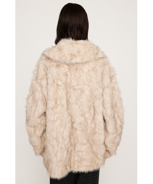 SLY（スライ）の「BIG COLLAR FUR COAT ビッグカラー ファーコート 秋服 冬服（ブルゾン・レディース・ブラウン/アイボリー/マルチ・FREE）」の11枚目の写真