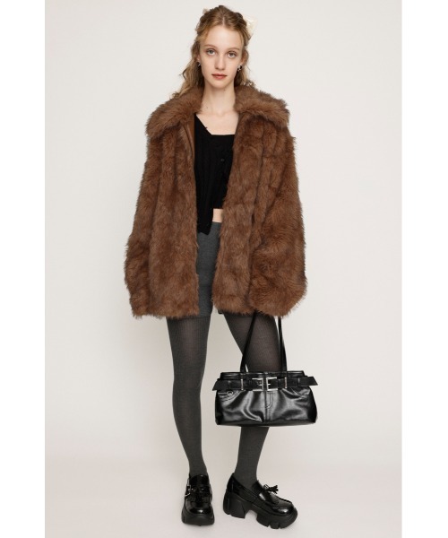 セール】BIG COLLAR FUR COAT ビッグカラー ファーコート 秋服 冬服