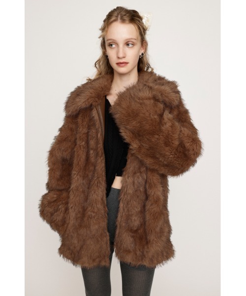 Acka no collar fur coat アウター ファーコート Acka no collar fur coat ファーコート