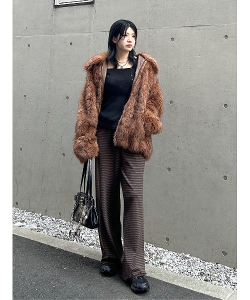 SLY スライ　ブラウン ファーコート SLY ファーコート ブラウン SLY（スライ）の「F/FUR FRONT HOOK