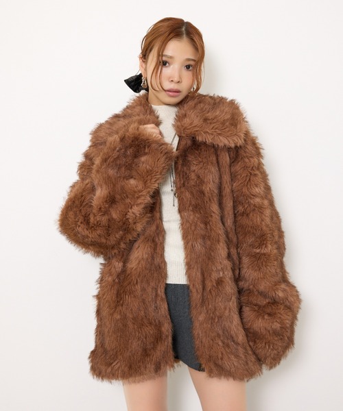 SLY ブラウン ジャケット ファー付き SLY ブラウン ジャケット ファー付き