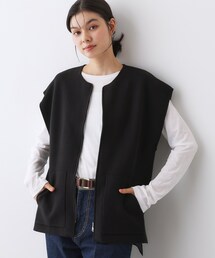 【洗える】ダブルフェイスジップベスト