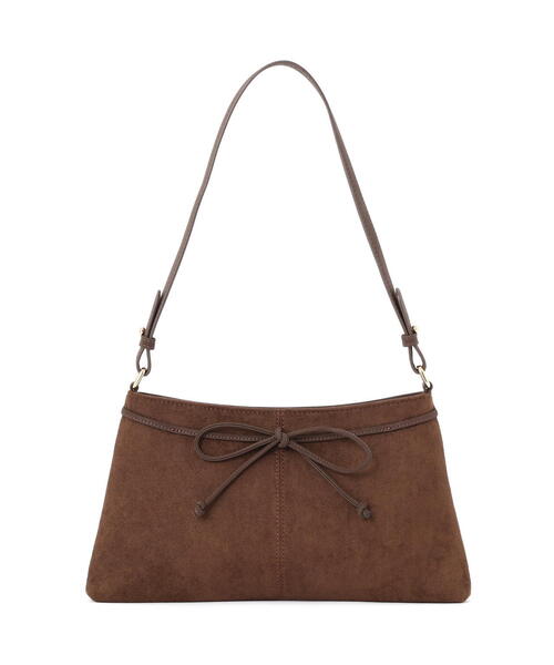 EDIT COLOGNE（エディットコロン）の「フェイクスエードリボンショルダーバッグ（ショルダーバッグ・レディース・ベージュ/ブラウン・ﾌﾘ-）」の2枚目の写真