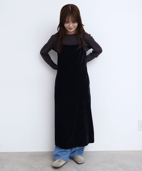 fig Ｌondon（フィグロンドン）の「GENTLE corl dress（ワンピース・レディース・ボルドー/ネイビー・FREE）」の19枚目の写真