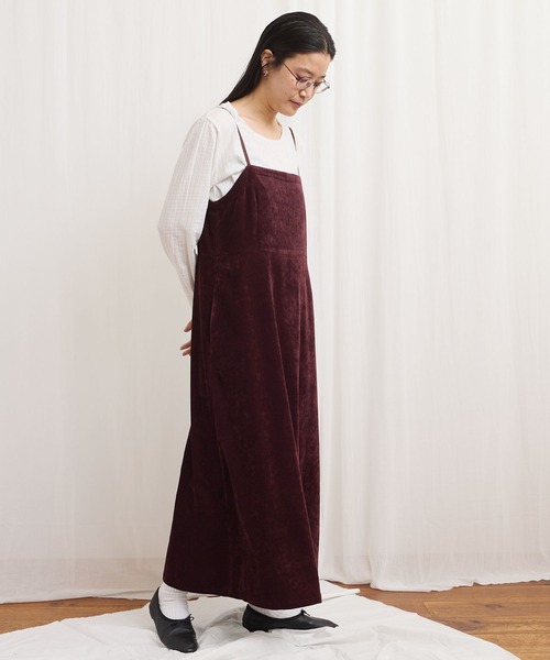 fig Ｌondon（フィグロンドン）の「GENTLE corl dress（ワンピース・レディース・ボルドー/ネイビー・FREE）」の4枚目の写真