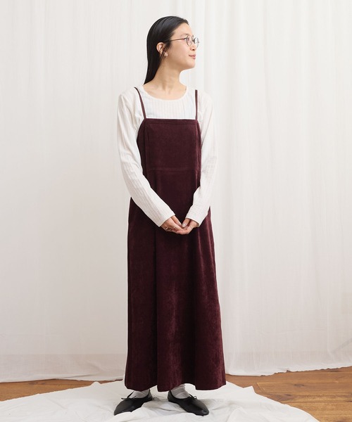 fig Ｌondon（フィグロンドン）の「GENTLE corl dress（ワンピース・レディース・ボルドー/ネイビー・FREE）」の6枚目の写真