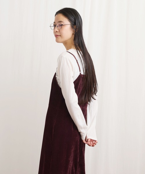 fig Ｌondon（フィグロンドン）の「GENTLE corl dress（ワンピース・レディース・ボルドー/ネイビー・FREE）」の8枚目の写真