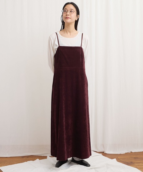 fig Ｌondon（フィグロンドン）の「GENTLE corl dress（ワンピース・レディース・ボルドー/ネイビー・FREE）」の5枚目の写真