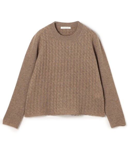 モンゴルカシミヤケーブル クルーネックプルオーバー（ニット/セーター