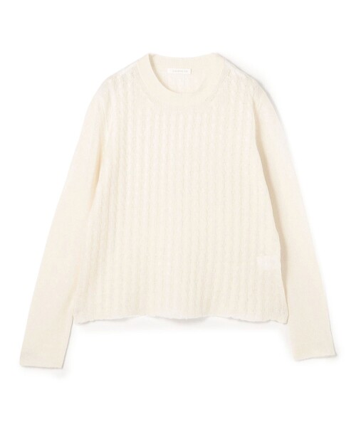 モンゴルカシミヤケーブル クルーネックプルオーバー（ニット/セーター