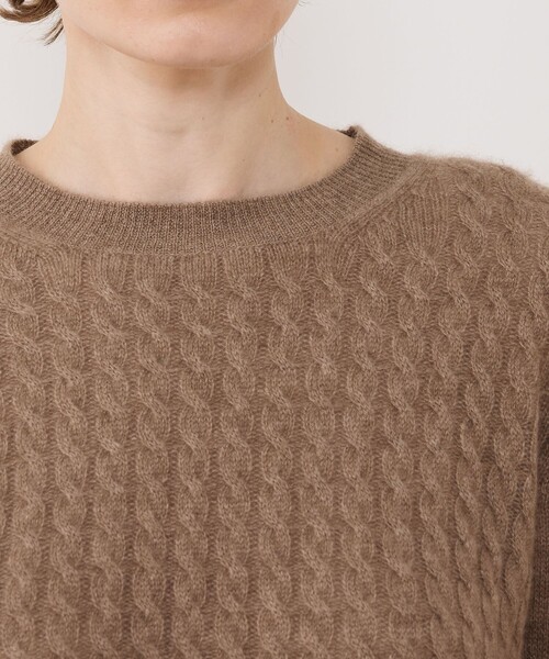 モンゴルカシミヤケーブル クルーネックプルオーバー（ニット/セーター