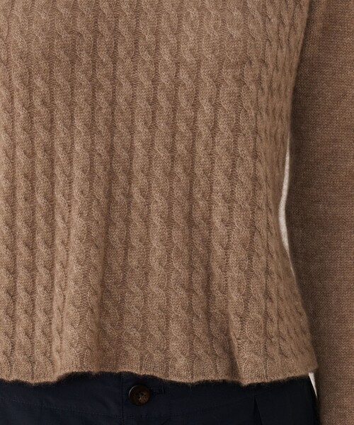 モンゴルカシミヤケーブル クルーネックプルオーバー（ニット/セーター