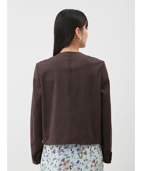 パッチポケットコンパクトスエードジャケット（ノーカラージャケット