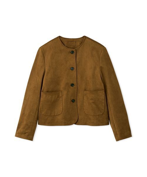パッチポケットコンパクトスエードジャケット（ノーカラージャケット