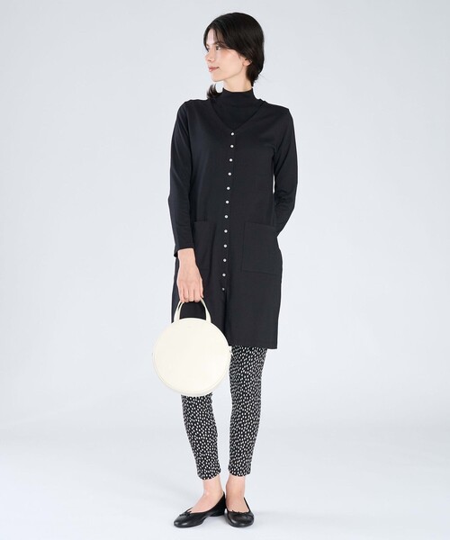 agnes b.(アニエスベー)の「コットン Vネック カーディガンプレッション ワンピース(ワンピース・レディース・ネイビー・3/2)」の5枚目の写真