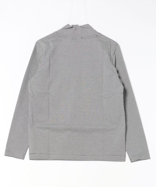 TAKA-Q(タカキュー)の「【ストレッチ シルケットコットン】m.f.エディトリアル メンズ ハイネック 長袖Tシャツ(Tシャツ/カットソー・メンズ・ホワイト×ブラック/ブラウン・MEDIUM/X-LARGE/LARGE)」の3枚目の写真