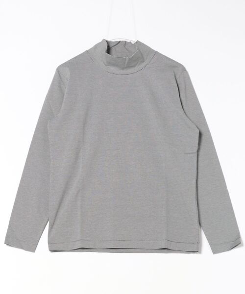 TAKA-Q(タカキュー)の「【ストレッチ シルケットコットン】m.f.エディトリアル メンズ ハイネック 長袖Tシャツ(Tシャツ/カットソー・メンズ・ホワイト×ブラック/ブラウン・MEDIUM/X-LARGE/LARGE)」の4枚目の写真