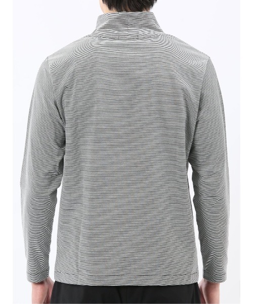 TAKA-Q(タカキュー)の「【ストレッチ シルケットコットン】m.f.エディトリアル メンズ ハイネック 長袖Tシャツ(Tシャツ/カットソー・メンズ・ホワイト×ブラック/ブラウン・MEDIUM/X-LARGE/LARGE)」の7枚目の写真