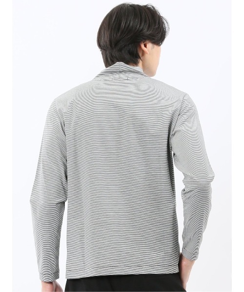 TAKA-Q(タカキュー)の「【ストレッチ シルケットコットン】m.f.エディトリアル メンズ ハイネック 長袖Tシャツ(Tシャツ/カットソー・メンズ・ホワイト×ブラック/ブラウン・MEDIUM/X-LARGE/LARGE)」の11枚目の写真