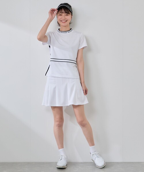 JUN&ROPE'（ジュンアンドロペ）の「【セットアップ対応】【UV】【吸水速乾】衿ロゴ編立使い半袖プルオーバー（Tシャツ/カットソー・レディース・ブラック/ホワイト・L/M/S）」の19枚目の写真