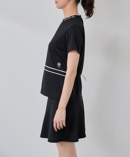 JUN&ROPE'（ジュンアンドロペ）の「【セットアップ対応】【UV】【吸水速乾】衿ロゴ編立使い半袖プルオーバー（Tシャツ/カットソー・レディース・ブラック/ホワイト・L/M/S）」の17枚目の写真