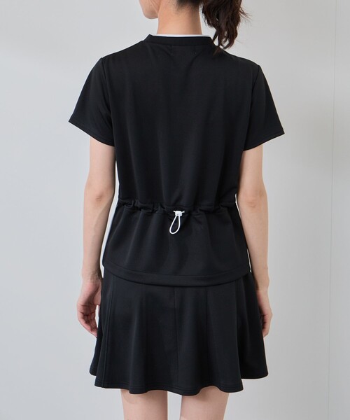 JUN&ROPE'（ジュンアンドロペ）の「【セットアップ対応】【UV】【吸水速乾】衿ロゴ編立使い半袖プルオーバー（Tシャツ/カットソー・レディース・ブラック/ホワイト・L/M/S）」の18枚目の写真