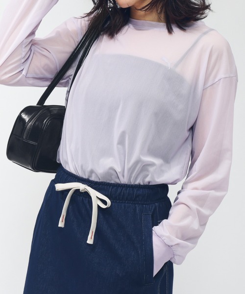 PUMA(プーマ)の「プーマ AUTUMN メッシュ LS Tシャツ(Tシャツ/カットソー・レディース・ブラック/ライトベージュ/ライラック/グリーン・L/S/M/XL)」の4枚目の写真