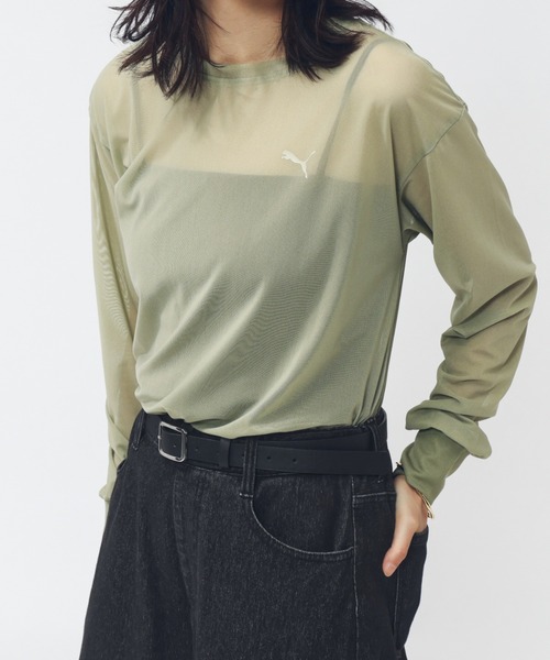 PUMA(プーマ)の「プーマ AUTUMN メッシュ LS Tシャツ(Tシャツ/カットソー・レディース・ブラック/ライトベージュ/ライラック/グリーン・L/S/M/XL)」の3枚目の写真