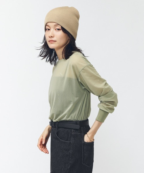 PUMA(プーマ)の「プーマ AUTUMN メッシュ LS Tシャツ(Tシャツ/カットソー・レディース・ブラック/ライトベージュ/ライラック/グリーン・L/S/M/XL)」の14枚目の写真