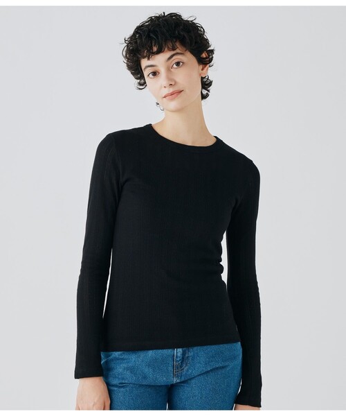 PETIT BATEAU（プチバトー）の「長袖Ｔシャツ（Tシャツ/カットソー・レディース・ブラック/オフホワイト・XX-SMALL/X-SMALL/SMALL/MEDIUM）」の2枚目の写真