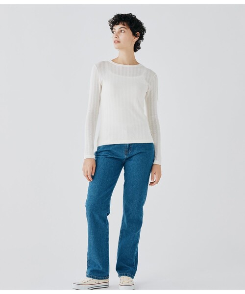 PETIT BATEAU（プチバトー）の「長袖Ｔシャツ（Tシャツ/カットソー・レディース・ブラック/オフホワイト・XX-SMALL/X-SMALL/SMALL/MEDIUM）」の7枚目の写真