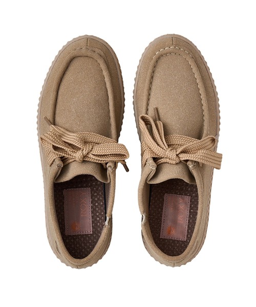 ROXY（ロキシー）の「AWAIT 2/ロキシー撥水防水ショート丈モカシンシューズ（スニーカー・レディース・ベージュ・25cm/24cm/23cm）」の4枚目の写真