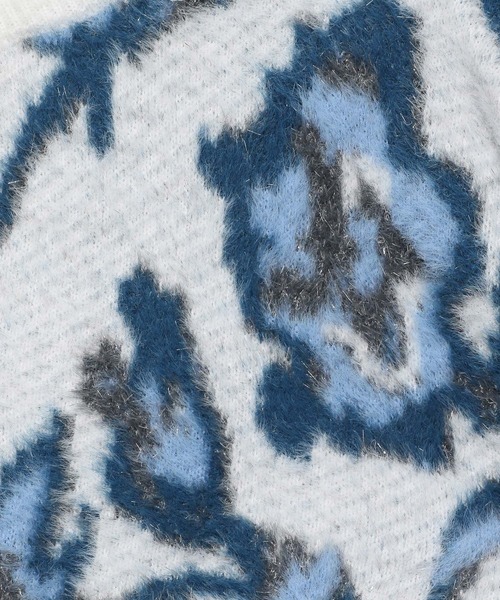 HARE（ハレ）の「2WAYフラワーガララメシャギーカーディガン(HARE)（カーディガン/ボレロ・レディース・ブルー/ブラック/ライトグレー/ホワイト/レッド/イエロー・FREE）」の12枚目の写真