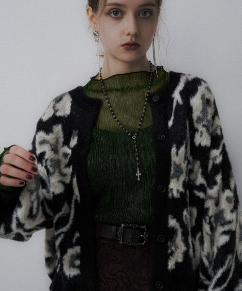 セール】2WAYフラワーガララメシャギーカーディガン(HARE