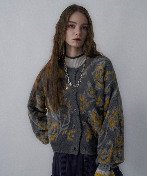 セール】2WAYフラワーガララメシャギーカーディガン(HARE