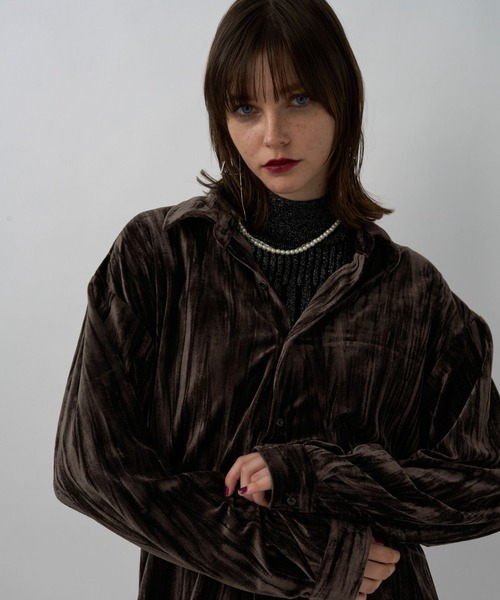HARE(ハレ)の「【WEB限定】マルチマテリアルベロアシャツ(HARE)(シャツ/ブラウス・メンズ・ブラック/ブラウン/パープル・SMALL/MEDIUM/LARGE)」の16枚目の写真