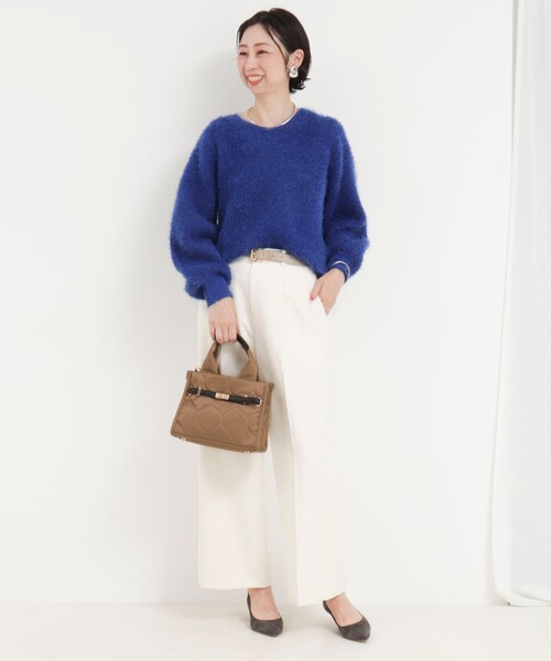 MICO COULIER(ミコクリエ)の「ラインテープ2WAYミニトートバッグ(トートバッグ・レディース・ベージュ/チャコールグレー・FREE)」の10枚目の写真