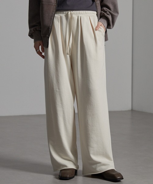 CIYOT(シヨウト)の「【CIYOT-シヨウト-】カットオフ2タックスウェットパンツ(スウェットパンツ・メンズ・ブラウン/チャコールグレー/ライトグレー/ブラック/アイボリー・M/L/S)」の2枚目の写真