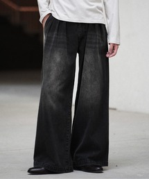 WYM LIDNM(EB oC h)3TUCK DENIM BAGGY SLACKS(fjpc)