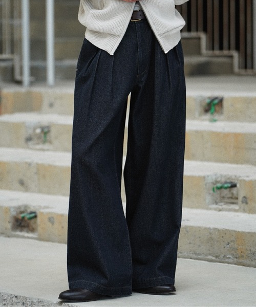 3TUCK DENIM BAGGY SLACKS（デニムパンツ）｜WYM LIDNM（ウィム バイ